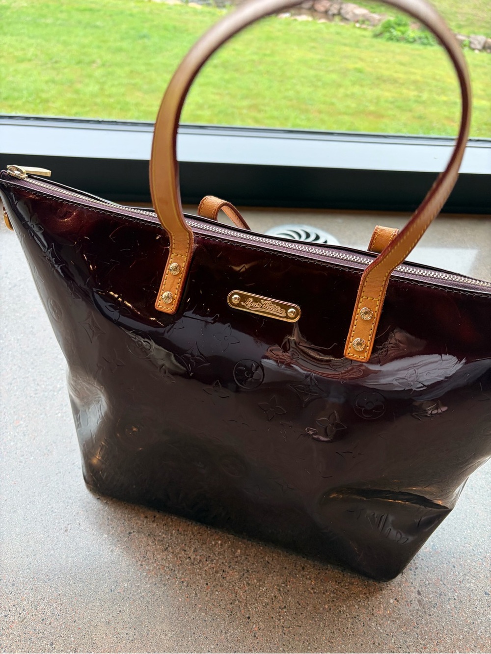 Authentic Amarante Monogram Vernis Bellevue"